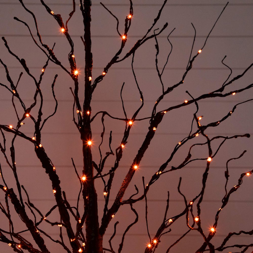 5ft. Pre-Lit Halloween Black Twig Artificial Tree with 240 LED Lights. Picture 3
