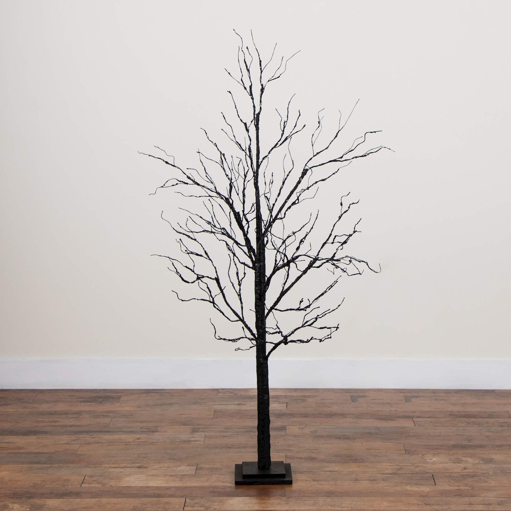 5ft. Pre-Lit Halloween Black Twig Artificial Tree with 240 LED Lights. Picture 2