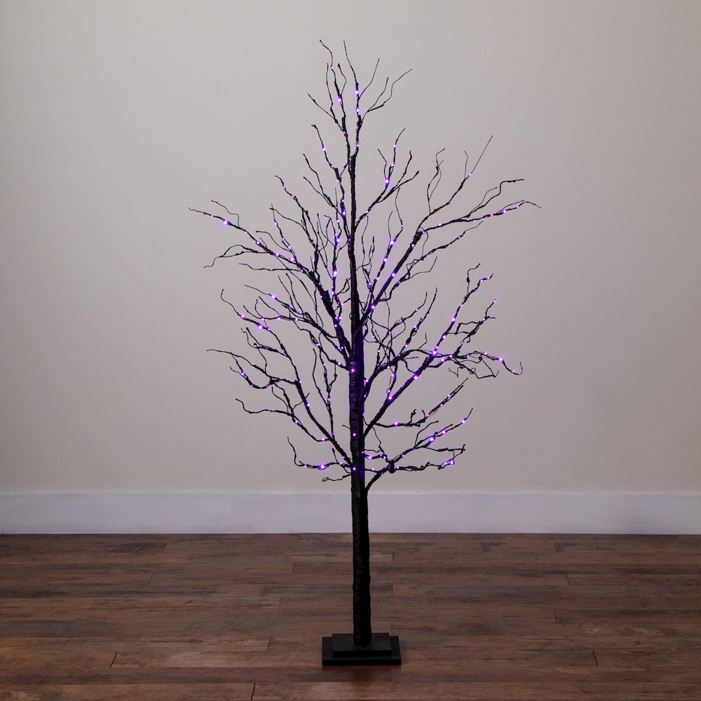 5ft. Pre-Lit Halloween Black Twig Artificial Tree with 240 LED Lights. Picture 7