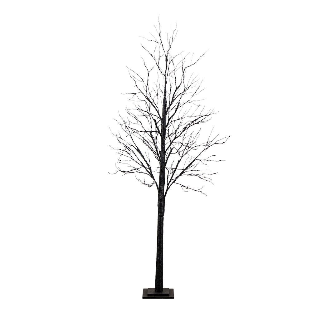 7ft. Pre-Lit Halloween Black Twig Artificial Tree with 390 LED Lights. Picture 5