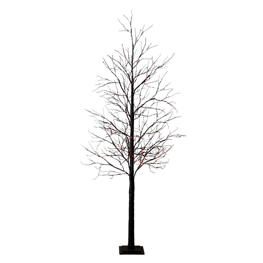 8ft. Pre-Lit Halloween Black Twig Artificial Tree with 510 LED Lights. Picture 1