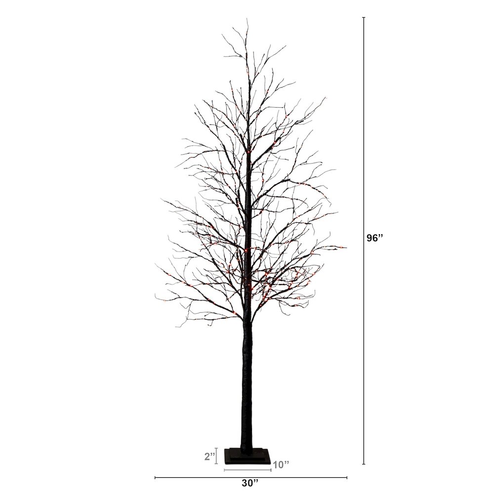 8ft. Pre-Lit Halloween Black Twig Artificial Tree with 510 LED Lights. Picture 10