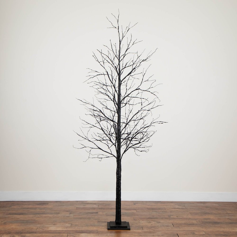 8ft. Pre-Lit Halloween Black Twig Artificial Tree with 510 LED Lights. Picture 2