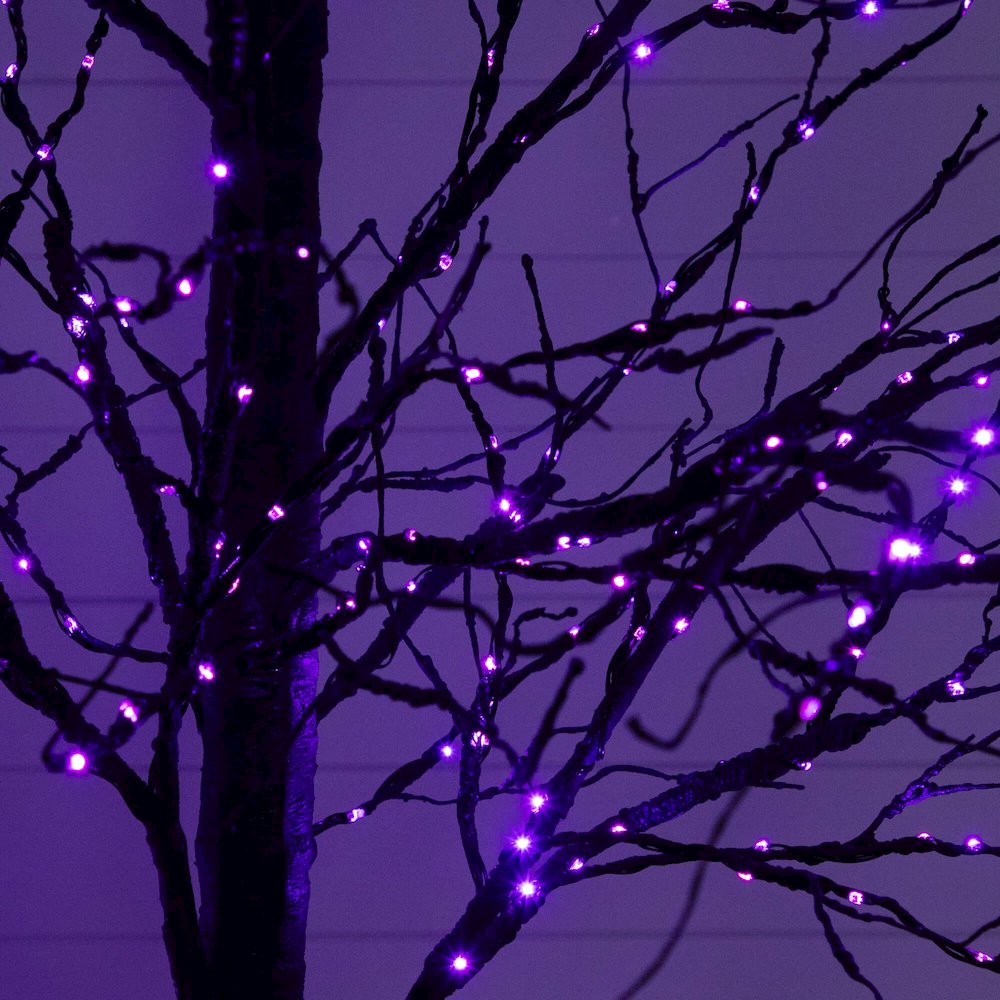 8ft. Pre-Lit Halloween Black Twig Artificial Tree with 510 LED Lights. Picture 5