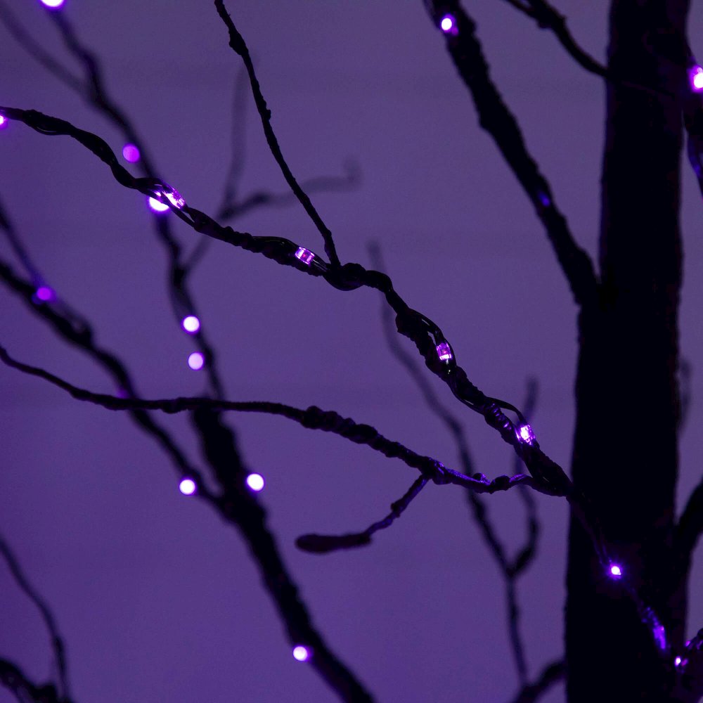 8ft. Pre-Lit Halloween Black Twig Artificial Tree with 510 LED Lights. Picture 7
