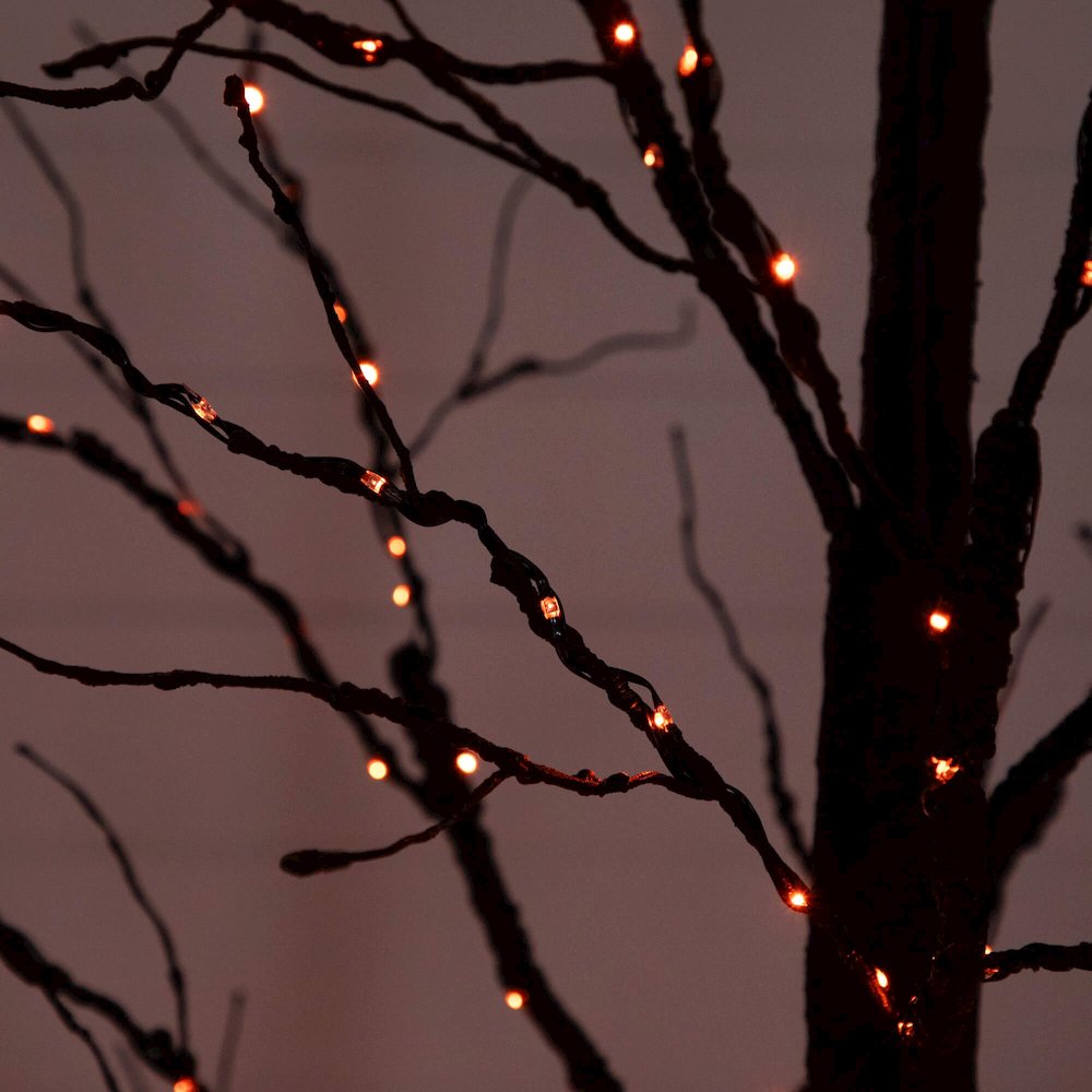 8ft. Pre-Lit Halloween Black Twig Artificial Tree with 510 LED Lights. Picture 12