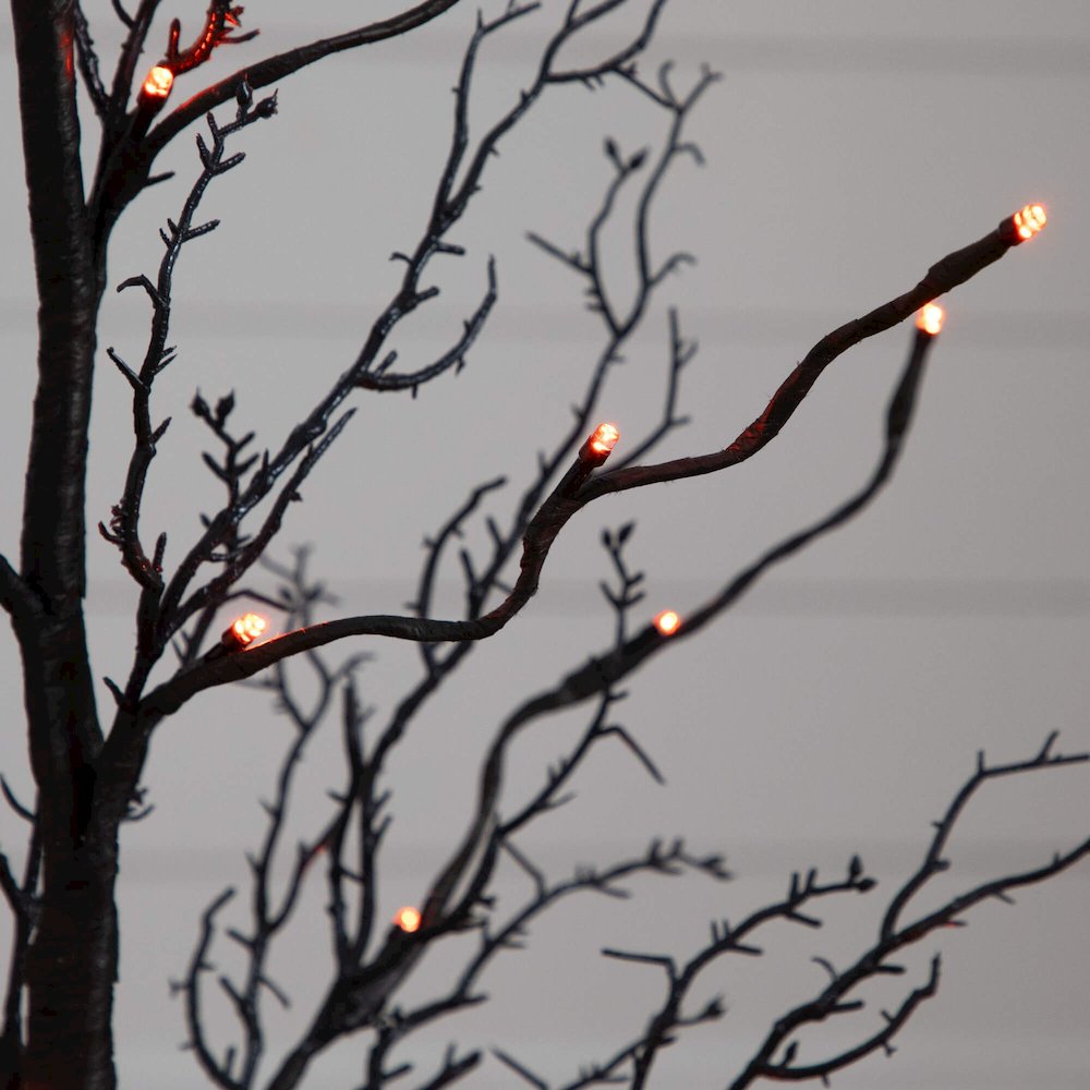3ft. Pre-Lit Halloween Deluxe Black Twig Artificial Tree with 36 LED Lights. Picture 9