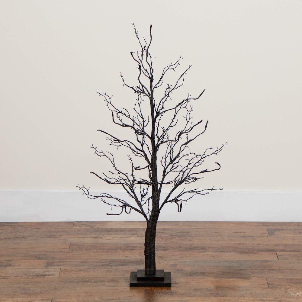 3ft. Pre-Lit Halloween Deluxe Black Twig Artificial Tree with 36 LED Lights. Picture 2