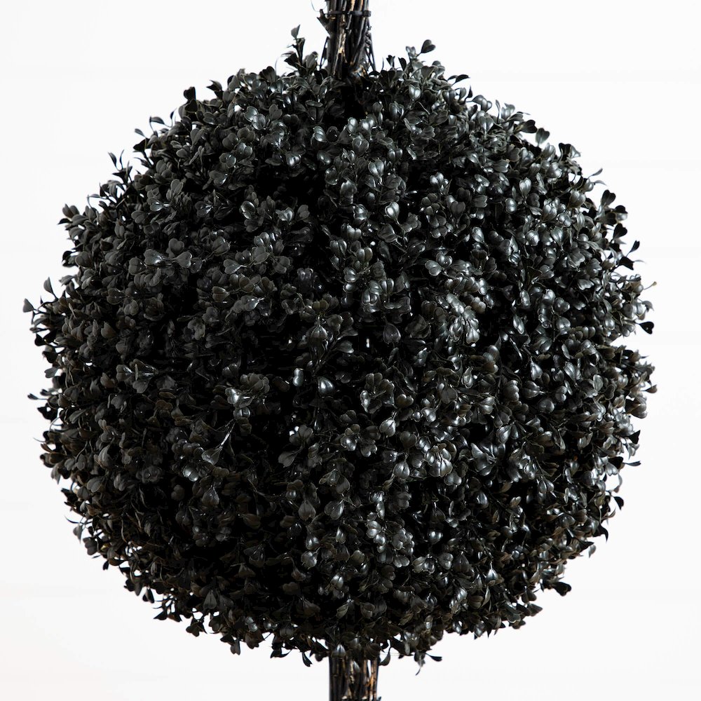 5ft. UV Resistant Artificial Halloween Black Triple Ball Boxwood Topiary. Picture 2