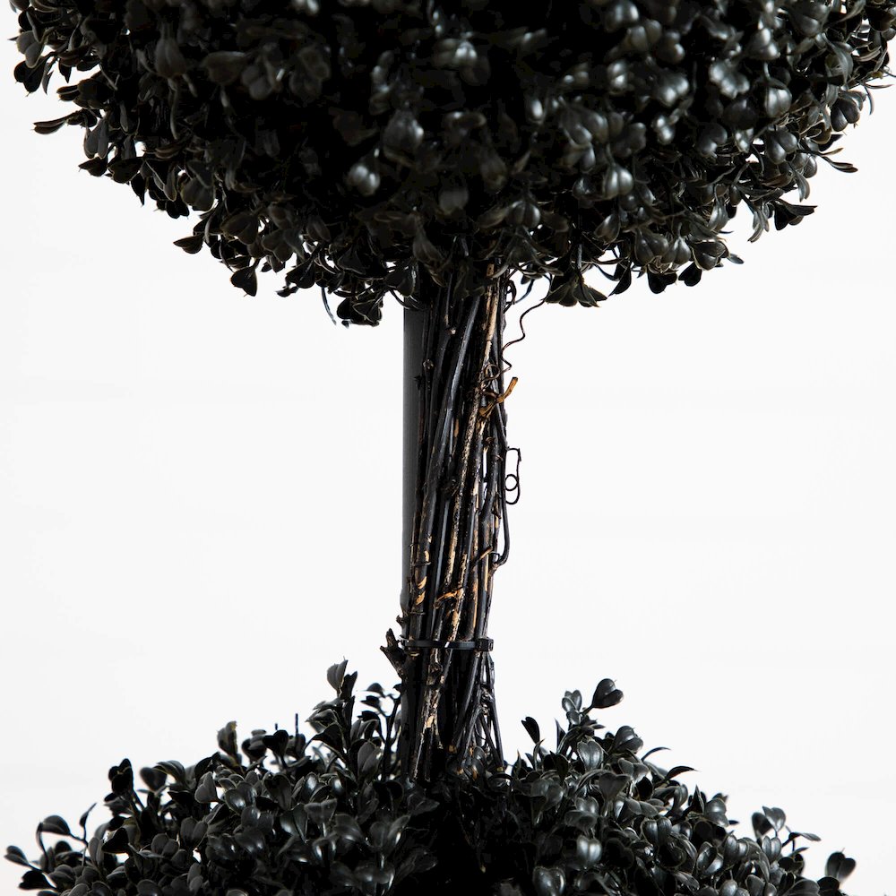 5ft. UV Resistant Artificial Halloween Black Triple Ball Boxwood Topiary. Picture 7