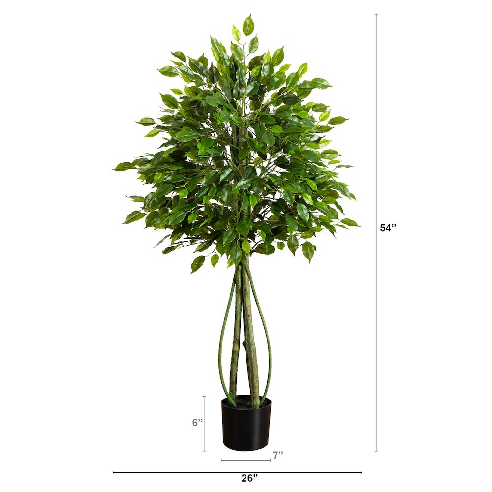4.5ft. UV Resistant Artificial Ficus Tree (Indoor/Outdoor). Picture 1