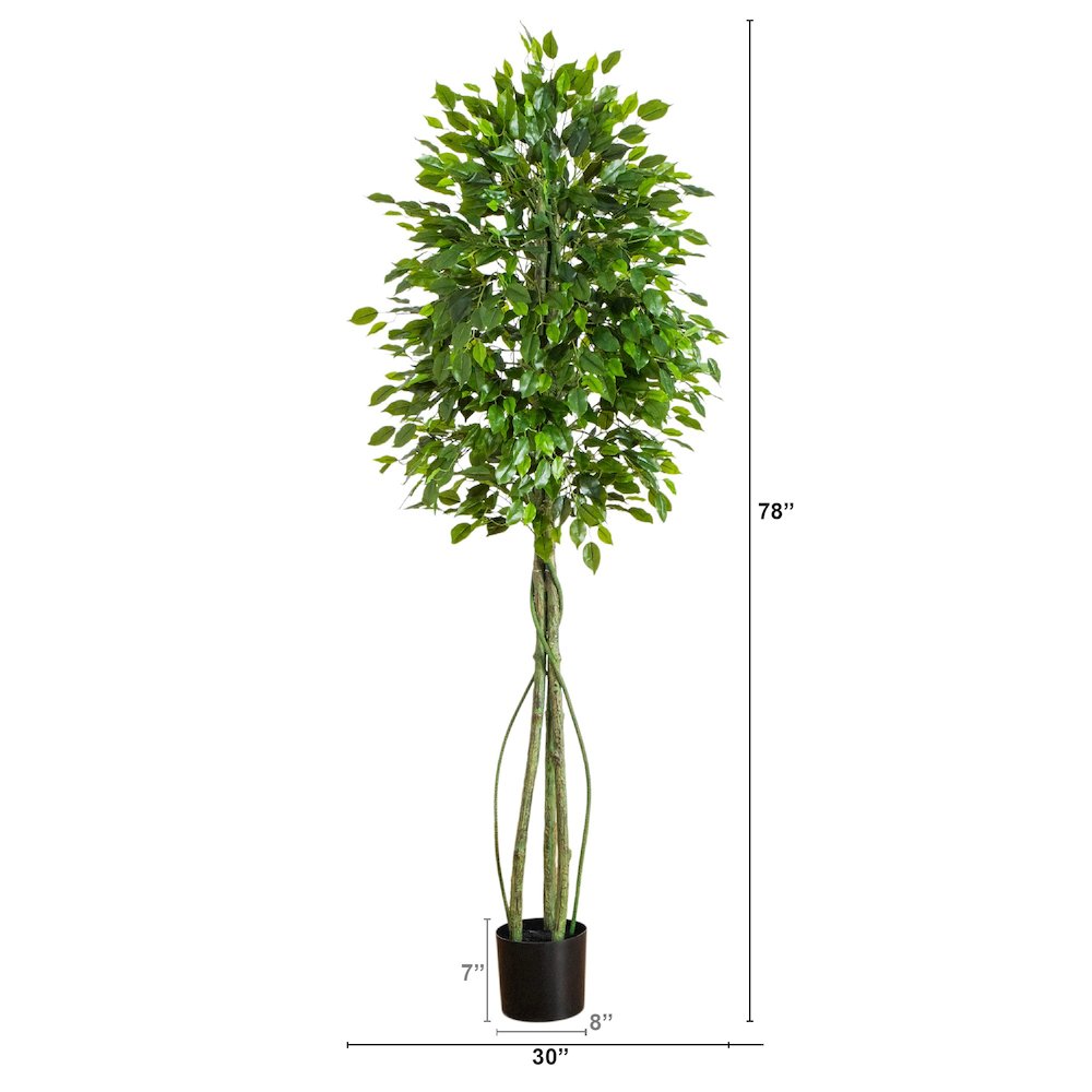 6.5ft. UV Resistant Artificial Ficus Tree (Indoor/Outdoor). Picture 6