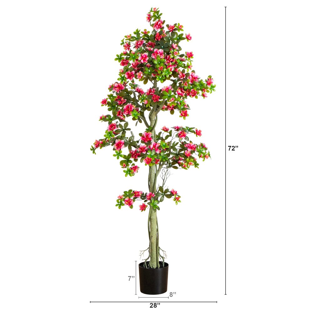 6ft. UV Resistant Artificial Azalea Tree (Indoor/Outdoor). Picture 1