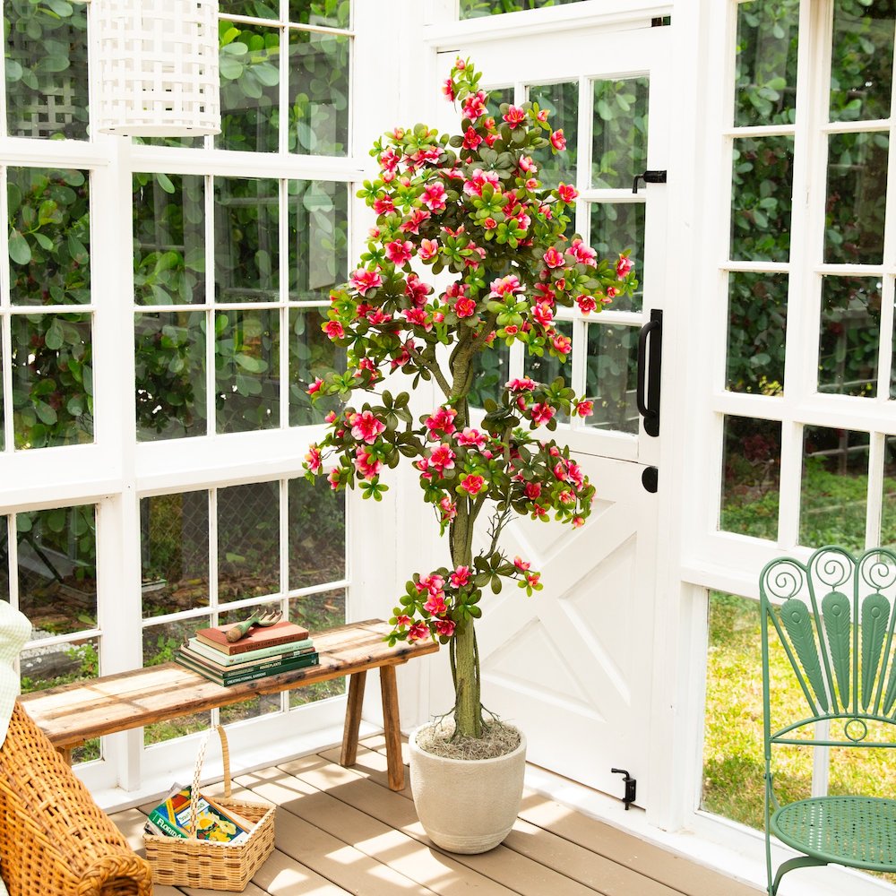6ft. UV Resistant Artificial Azalea Tree (Indoor/Outdoor). Picture 7