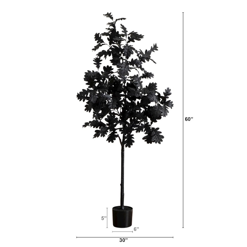 5ft. Artificial Halloween Black Oak Tree. Picture 3