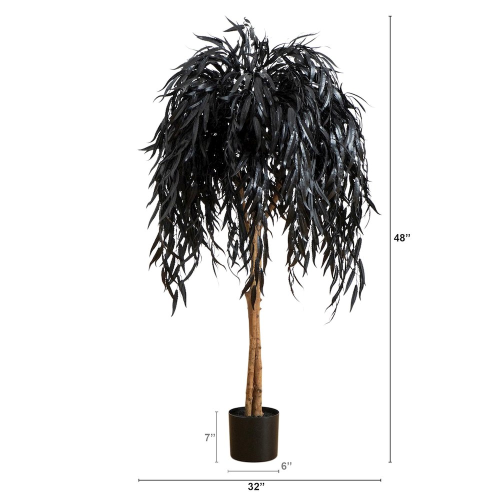 4ft. Artificial Halloween Black Willow Tree. Picture 5