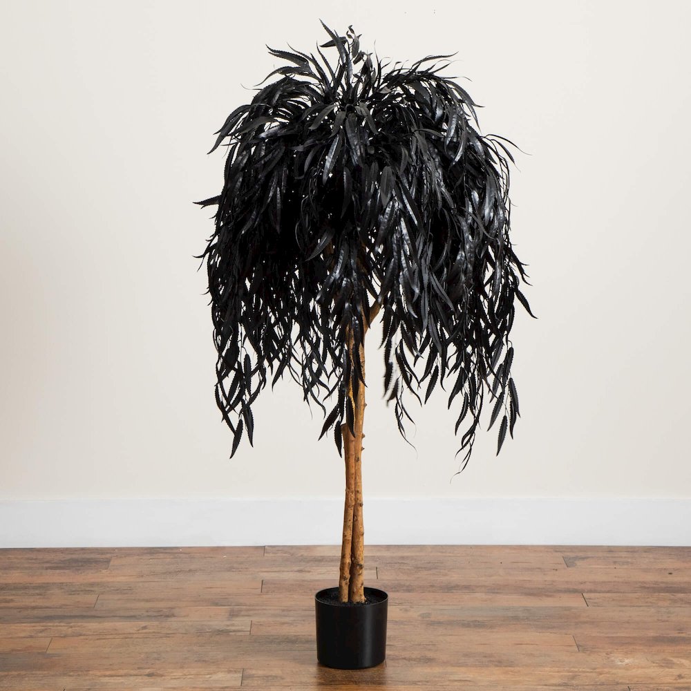 4ft. Artificial Halloween Black Willow Tree. Picture 3