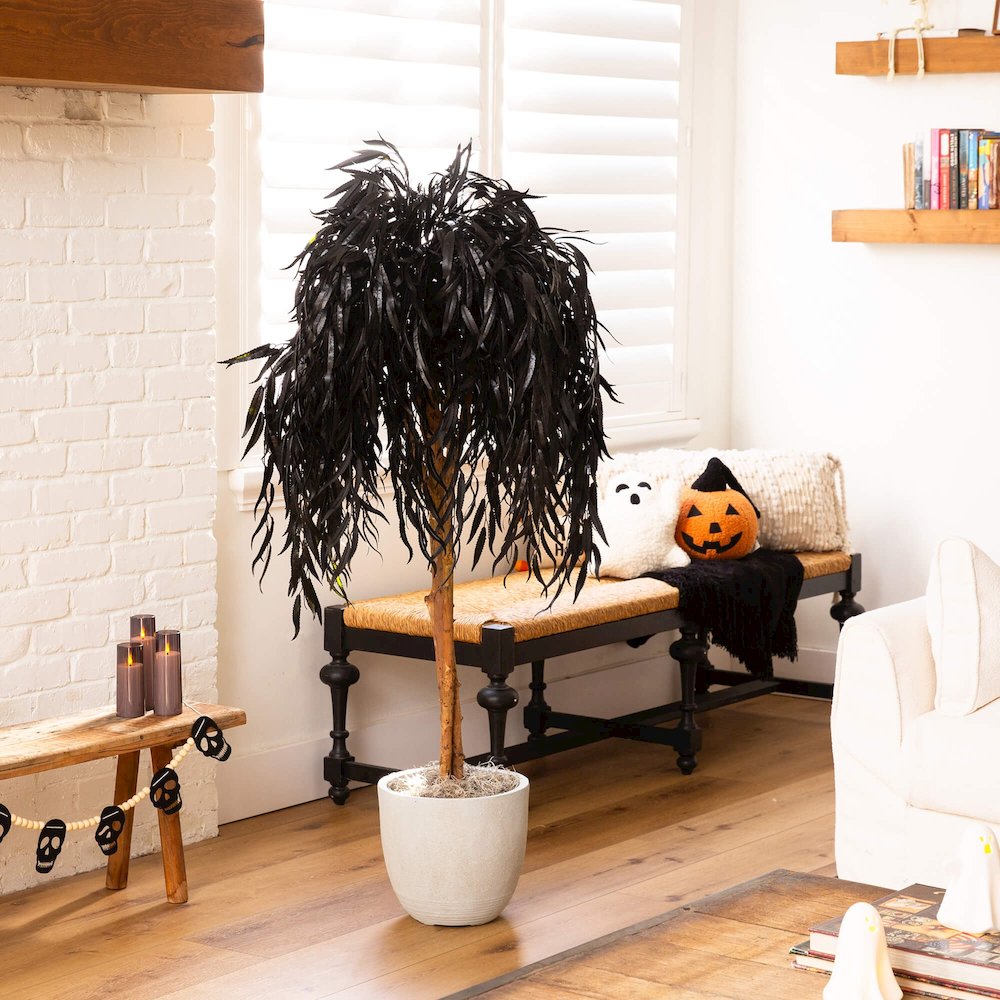 4ft. Artificial Halloween Black Willow Tree. Picture 2