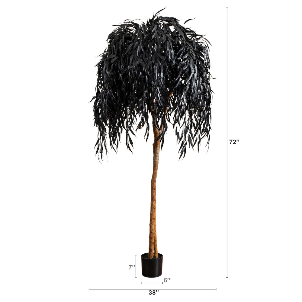 6ft. Artificial Halloween Black Willow Tree. Picture 6