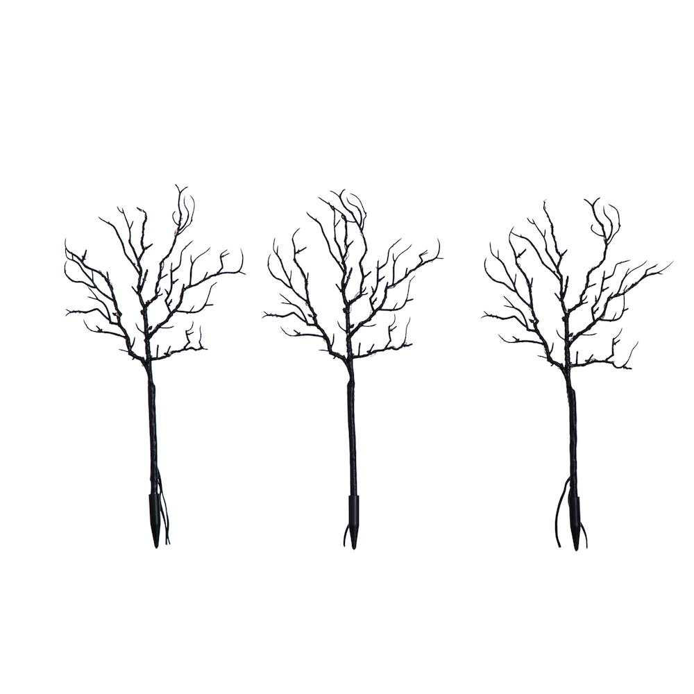 14in. Pre-Lit Artificial Halloween Black Twig Branches - Set of 3. Picture 1
