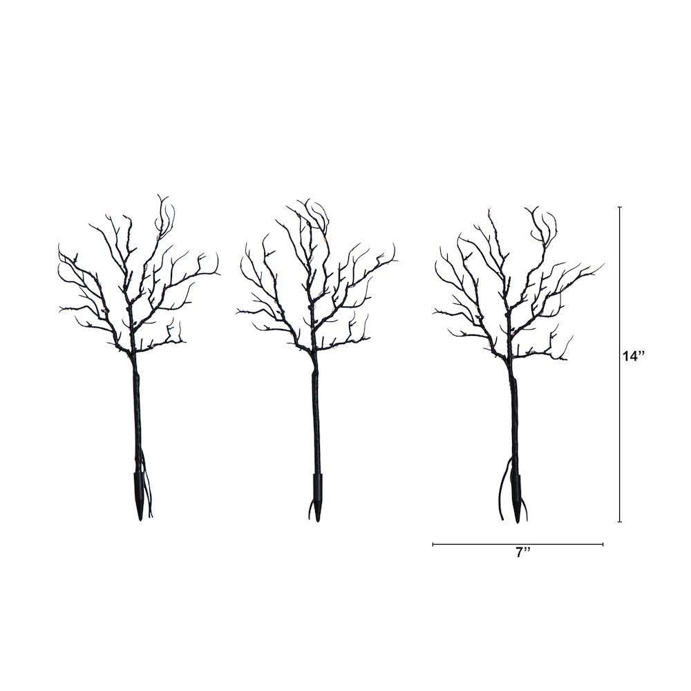 14in. Pre-Lit Artificial Halloween Black Twig Branches - Set of 3. Picture 5