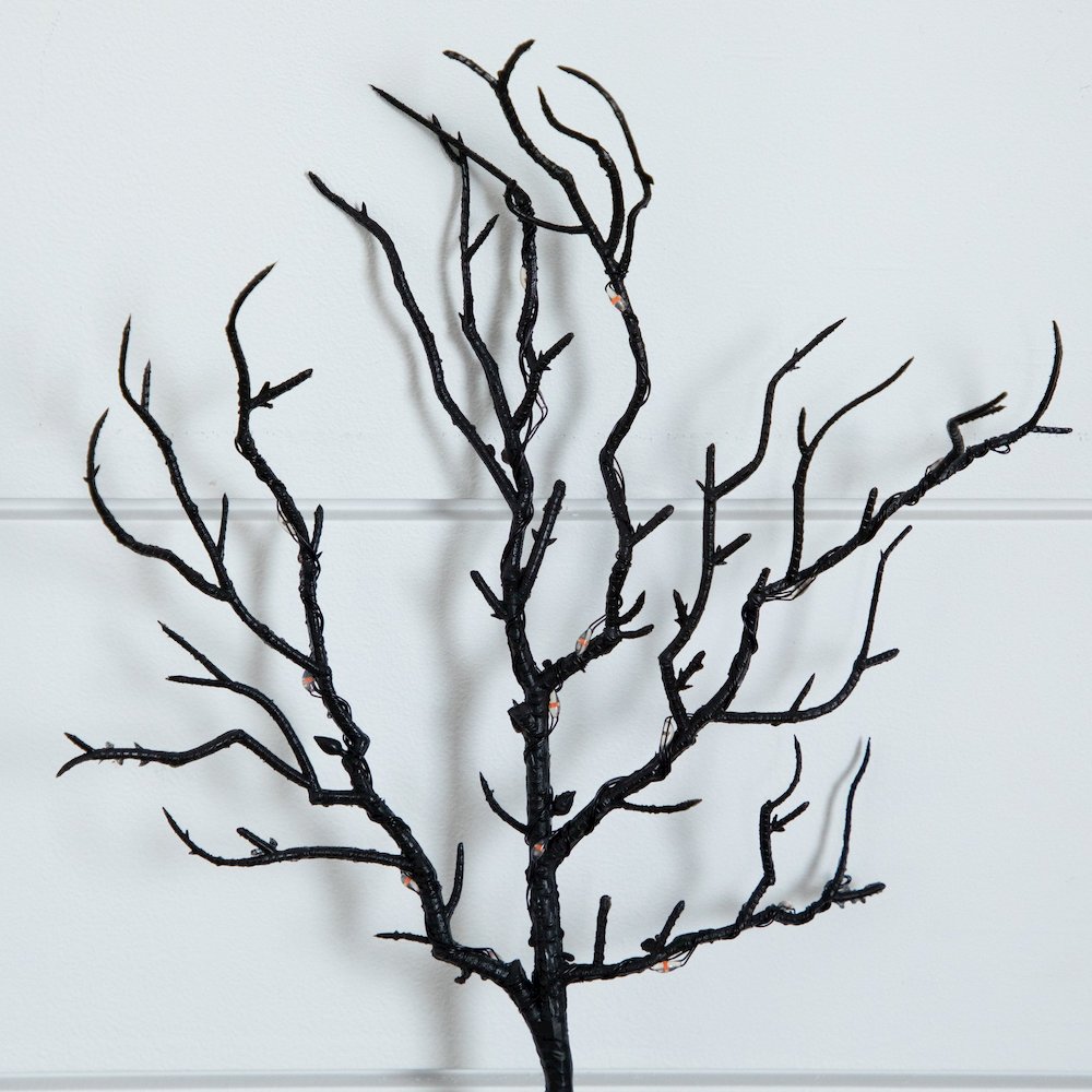 14in. Pre-Lit Artificial Halloween Black Twig Branches - Set of 3. Picture 3