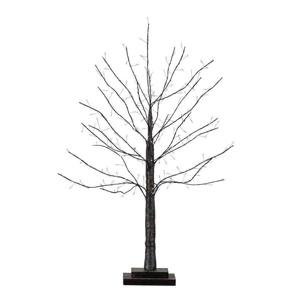 2ft. Pre-Lit Artificial Halloween Black Twig Tree with 210 LED Lights. Picture 10