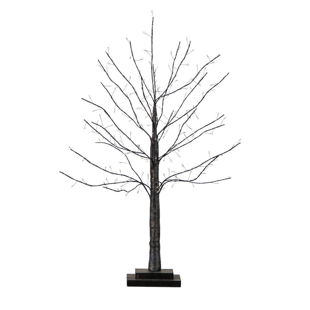 2ft. Pre-Lit Artificial Halloween Black Twig Tree with 210 LED Lights. Picture 1
