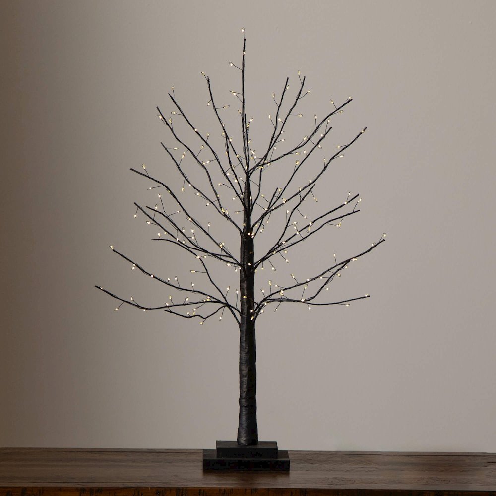 2ft. Pre-Lit Artificial Halloween Black Twig Tree with 210 LED Lights. Picture 6