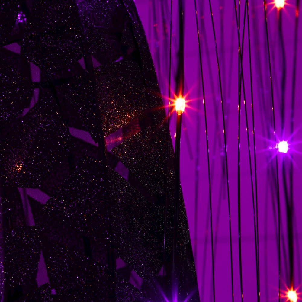 7ftPre-Lit Artificial Halloween Black Willow Tree with 600 Dual Color LED Lights. Picture 3
