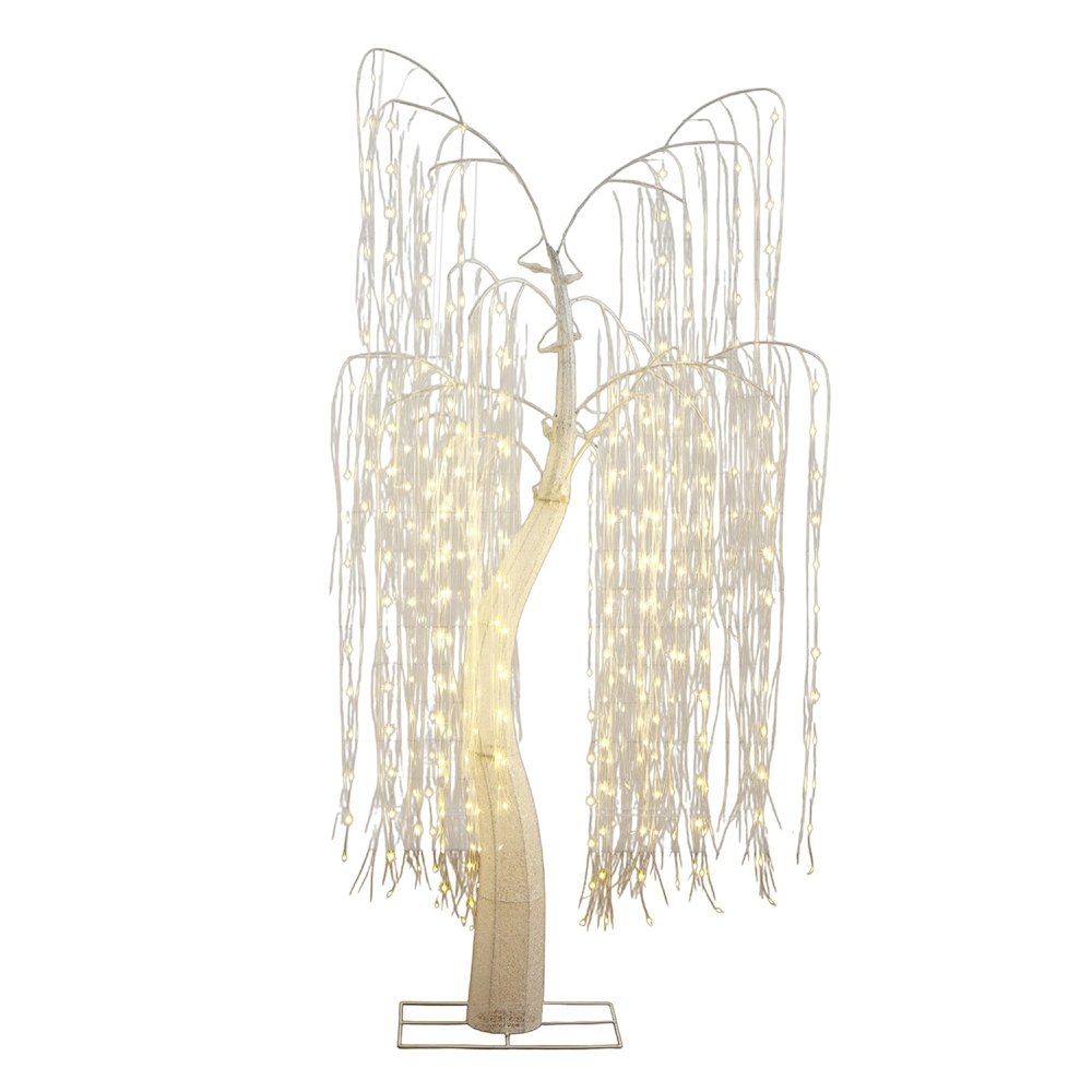 7ft. Pre-Lit Artificial White Willow Tree with 400 Cool White LED Light. Picture 1