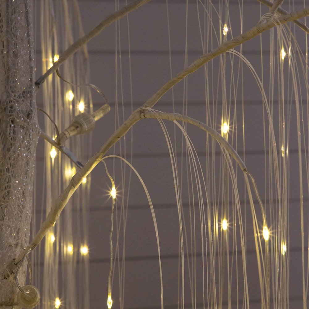 7ft. Pre-Lit Artificial White Willow Tree with 400 Cool White LED Light. Picture 5