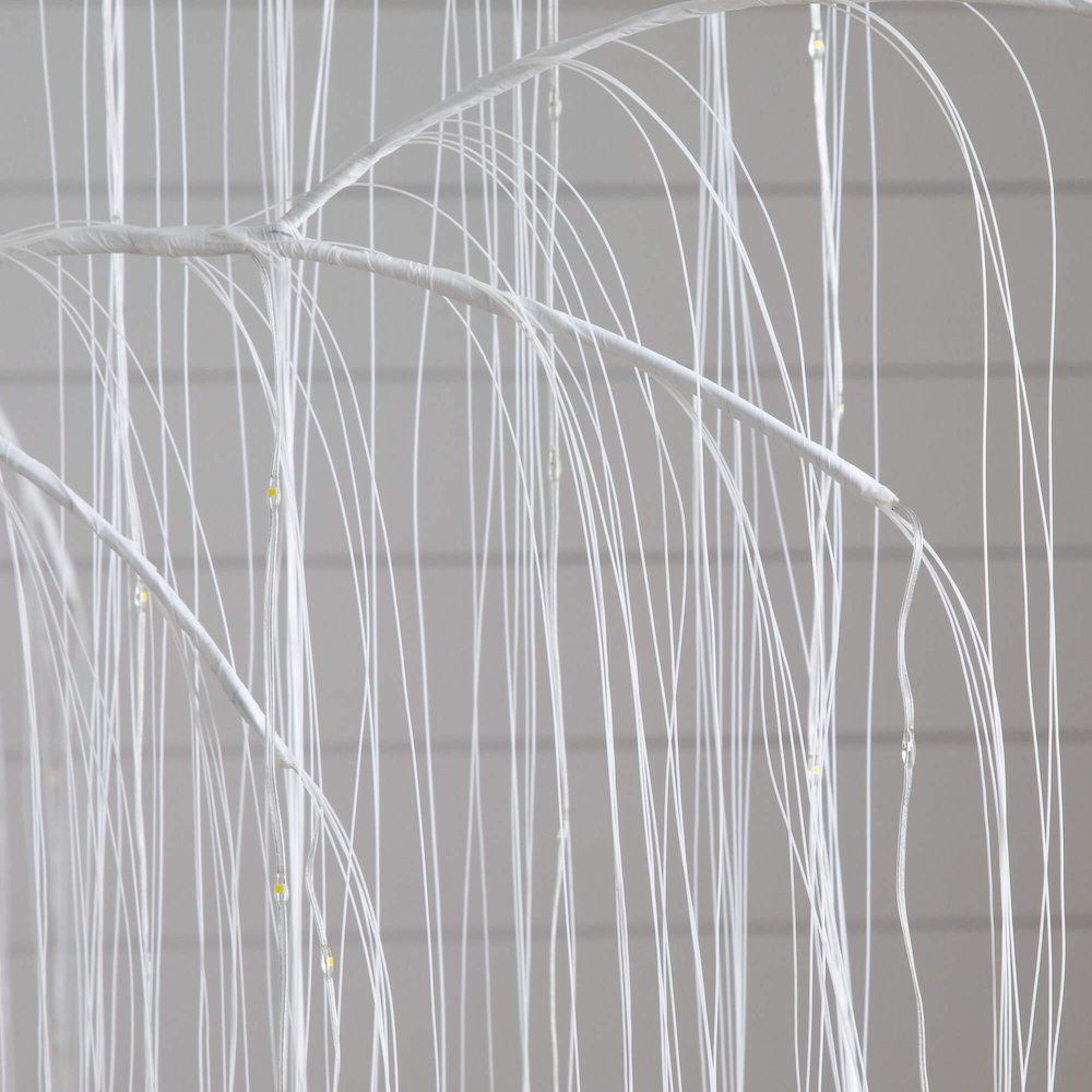 7ft. Pre-Lit Artificial White Willow Tree with 400 Cool White LED Light. Picture 10