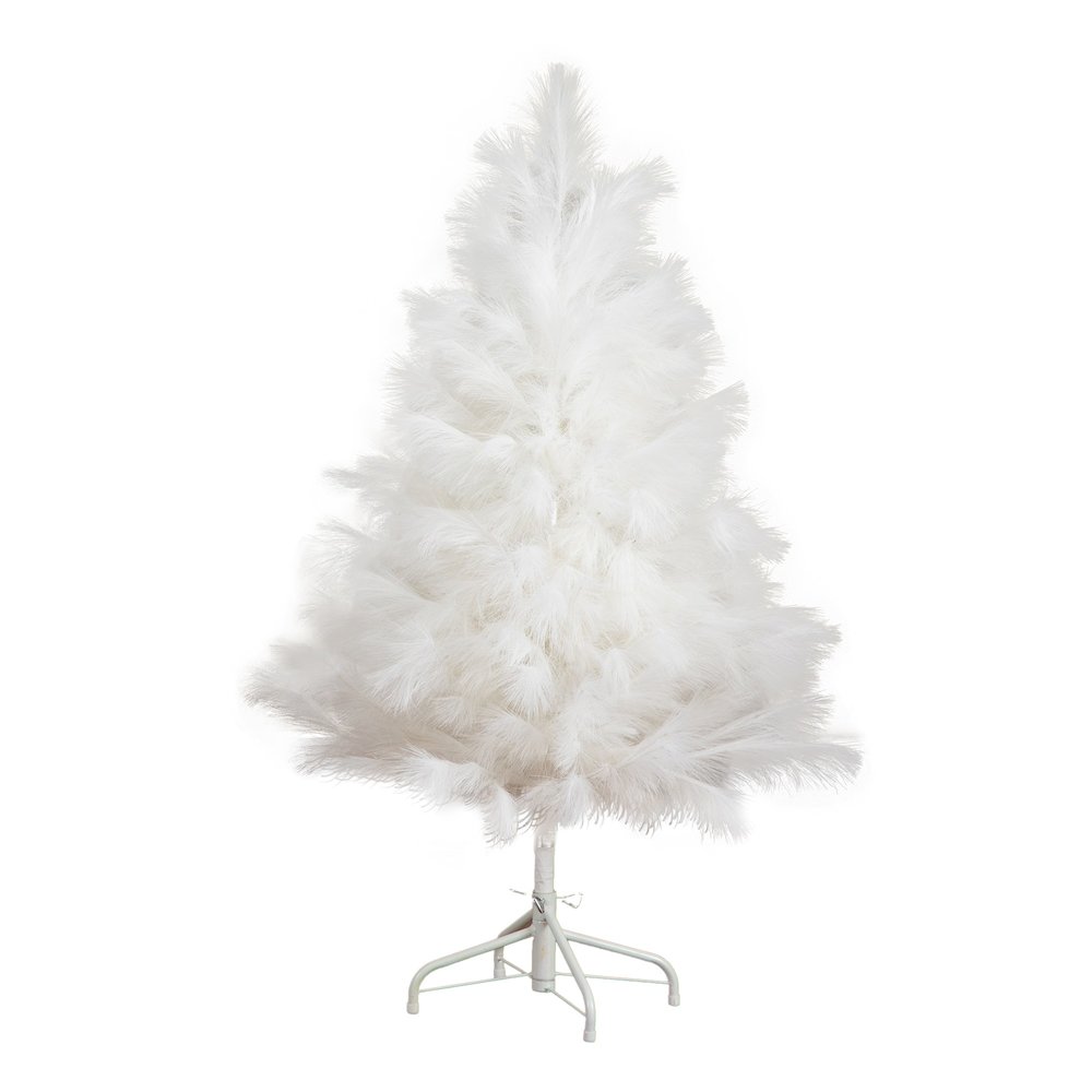 4ft. Artificial White Pampas Grass Christmas Tree. Picture 1