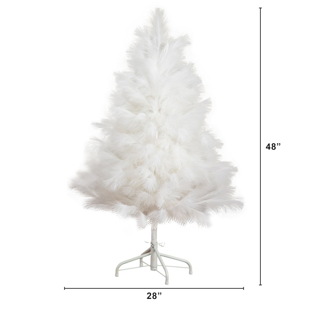 4ft. Artificial White Pampas Grass Christmas Tree. Picture 5