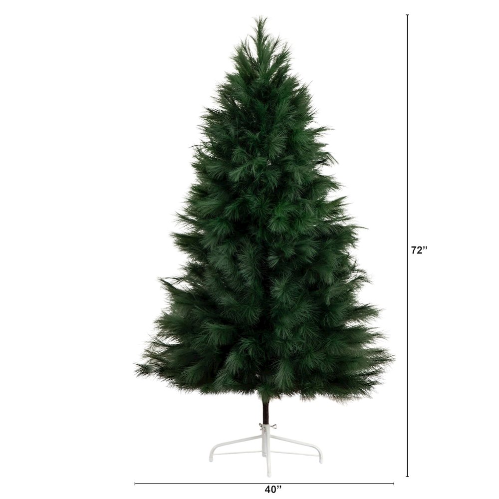6ft. Artificial Green Pampas Grass Christmas Tree. Picture 1