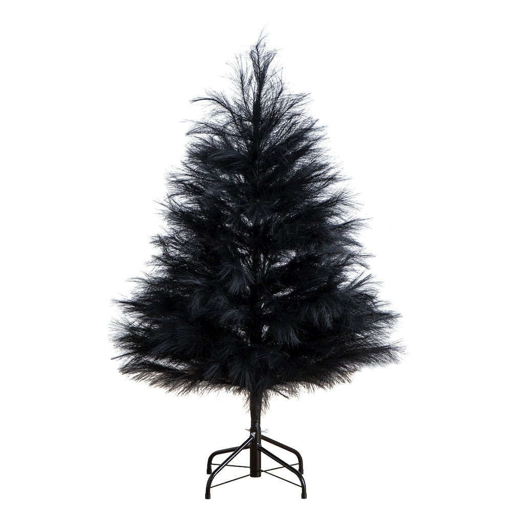 4ft. Artificial Halloween Black Pampas Grass Christmas Tree. Picture 1