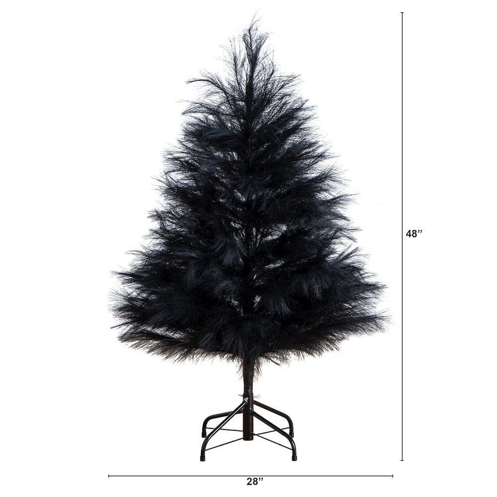 4ft. Artificial Halloween Black Pampas Grass Christmas Tree. Picture 5