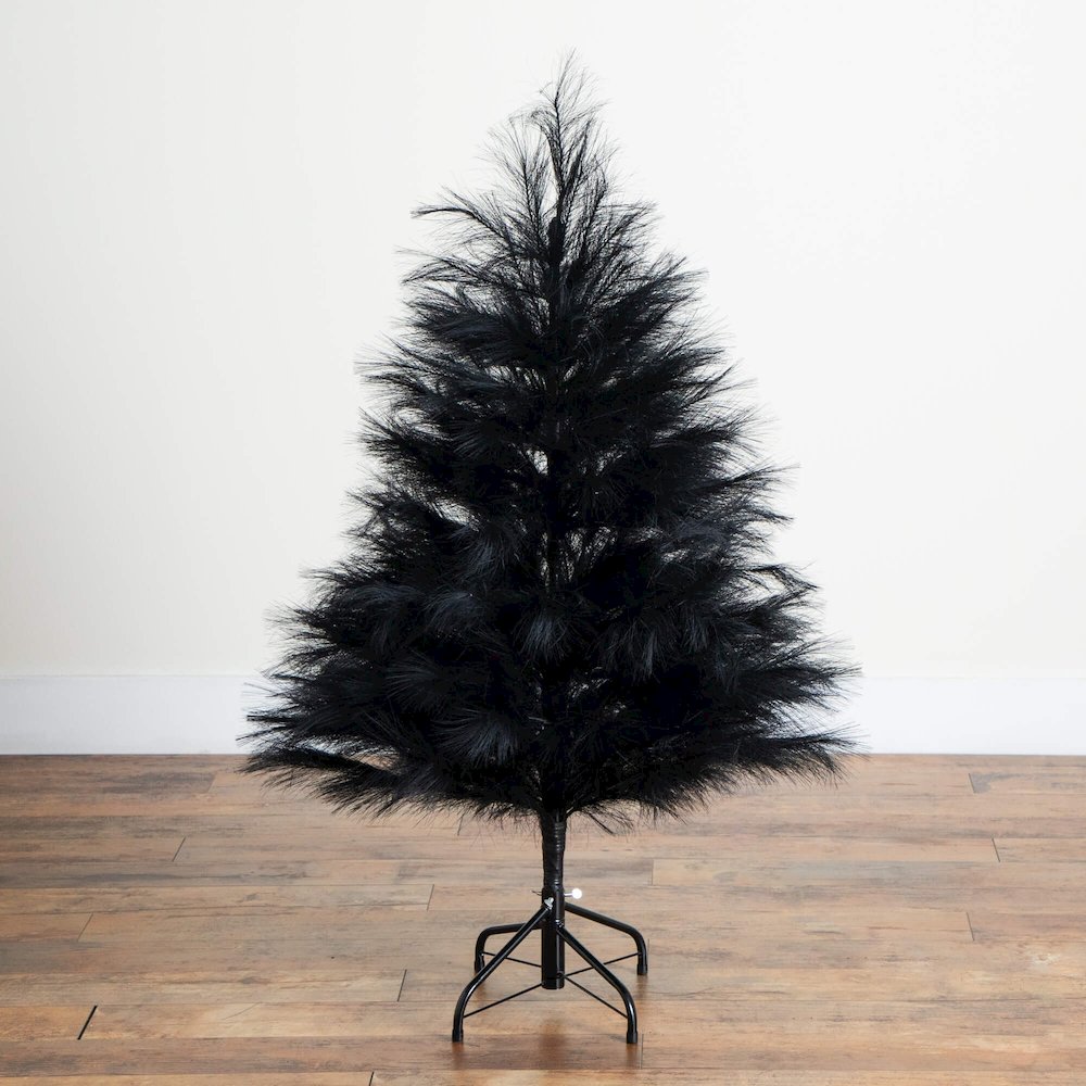 4ft. Artificial Halloween Black Pampas Grass Christmas Tree. Picture 2
