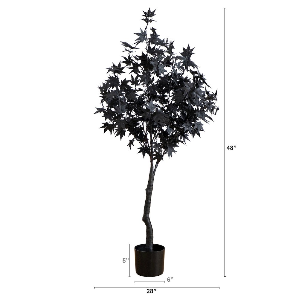4ft. Pre-Lit Artificial Halloween Black Maple Tree with 180 LED Lights. Picture 6