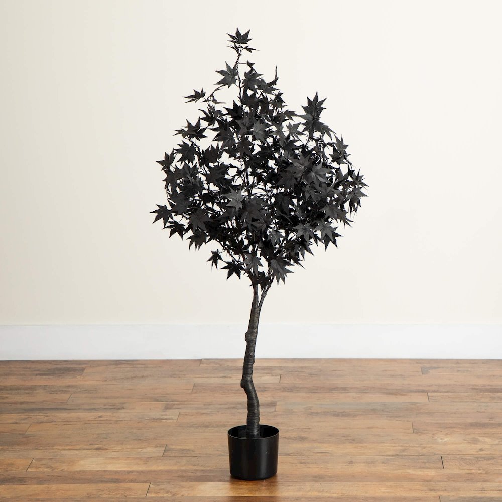 4ft. Pre-Lit Artificial Halloween Black Maple Tree with 180 LED Lights. Picture 3