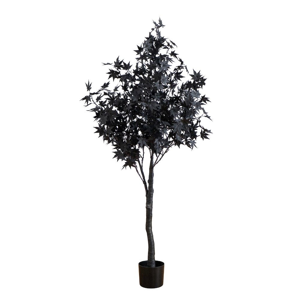 5ft. Pre-Lit Artificial Halloween Black Maple Tree with 240 LED Lights. Picture 1