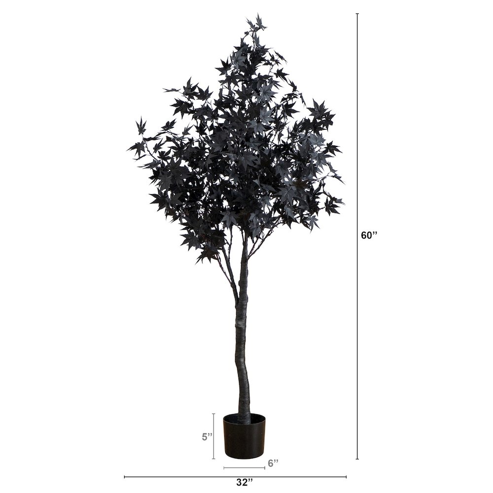 5ft. Pre-Lit Artificial Halloween Black Maple Tree with 240 LED Lights. Picture 7