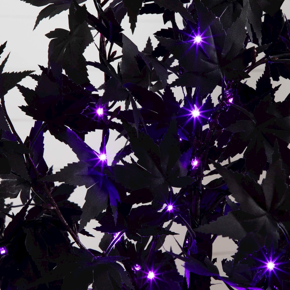 5ft. Pre-Lit Artificial Halloween Black Maple Tree with 240 LED Lights. Picture 4