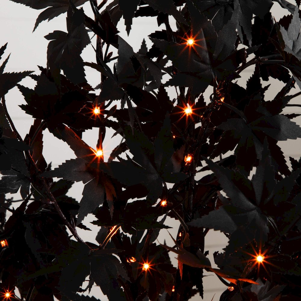 5ft. Pre-Lit Artificial Halloween Black Maple Tree with 240 LED Lights. Picture 5