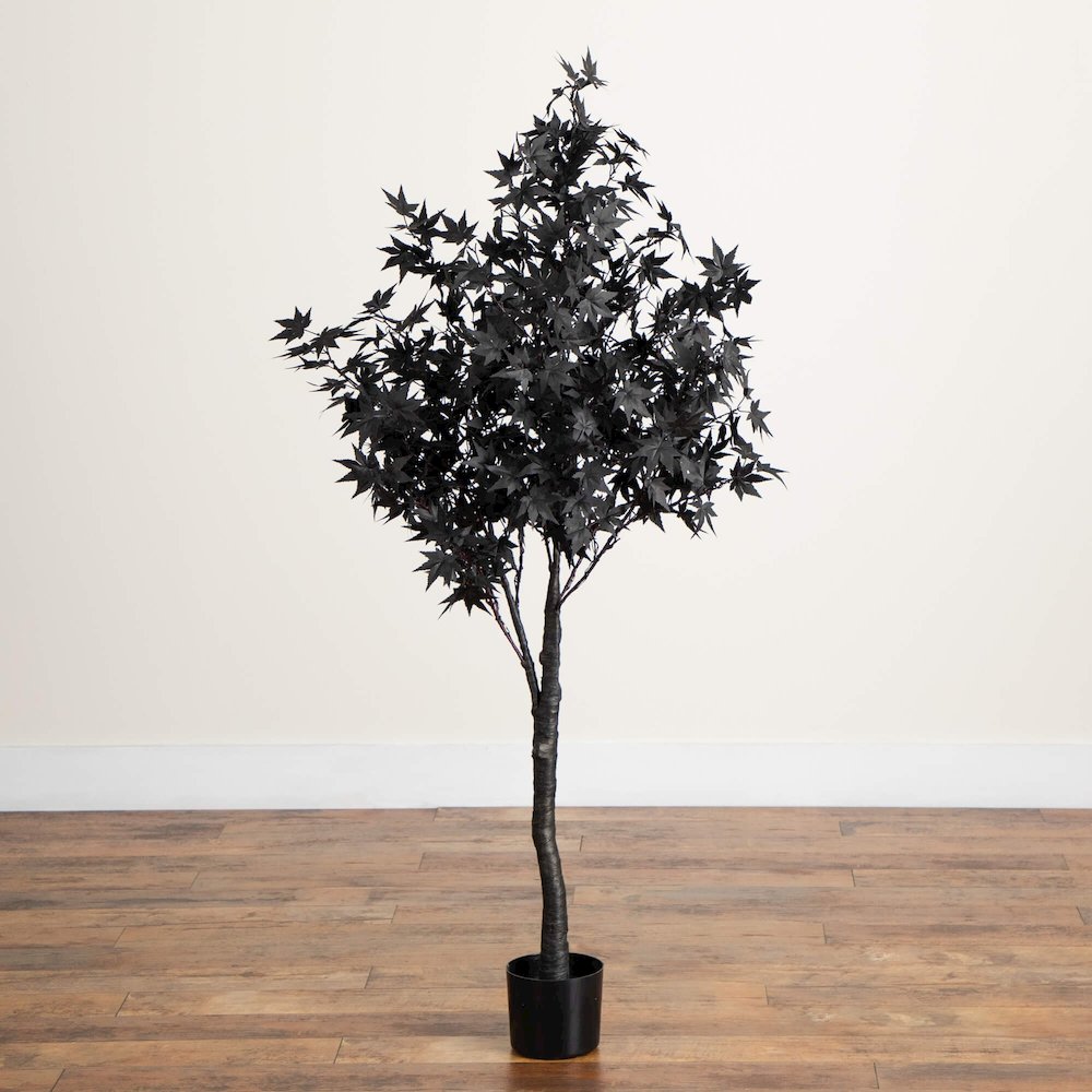 5ft. Pre-Lit Artificial Halloween Black Maple Tree with 240 LED Lights. Picture 2