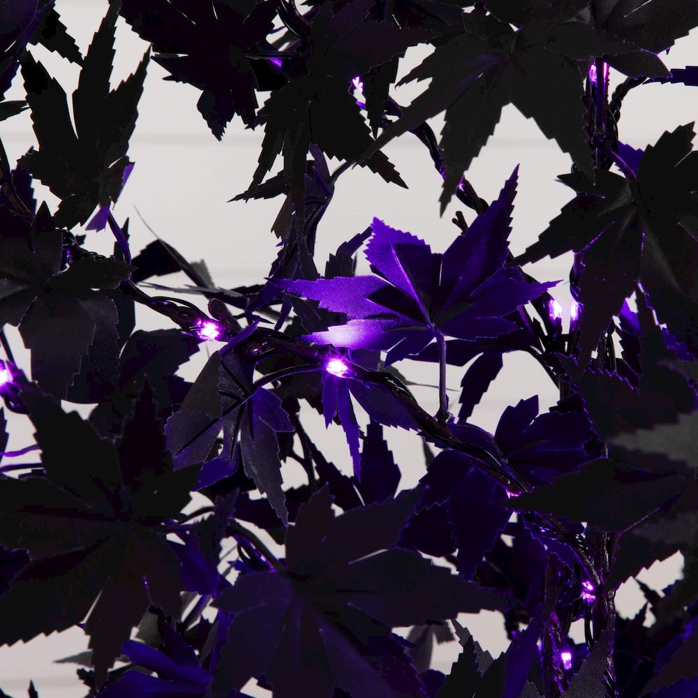 6ft. Pre-Lit Artificial Halloween Black Maple Tree with 300 LED Lights. Picture 11