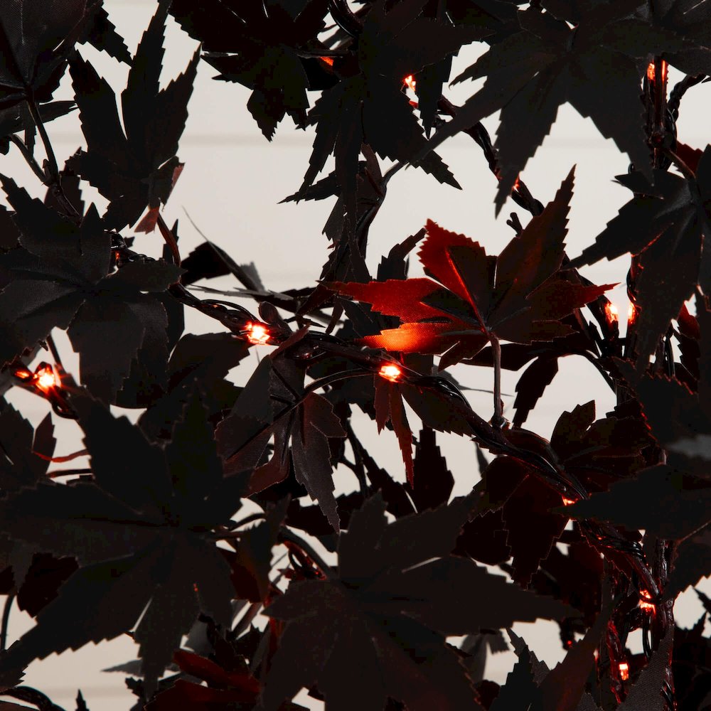 6ft. Pre-Lit Artificial Halloween Black Maple Tree with 300 LED Lights. Picture 7