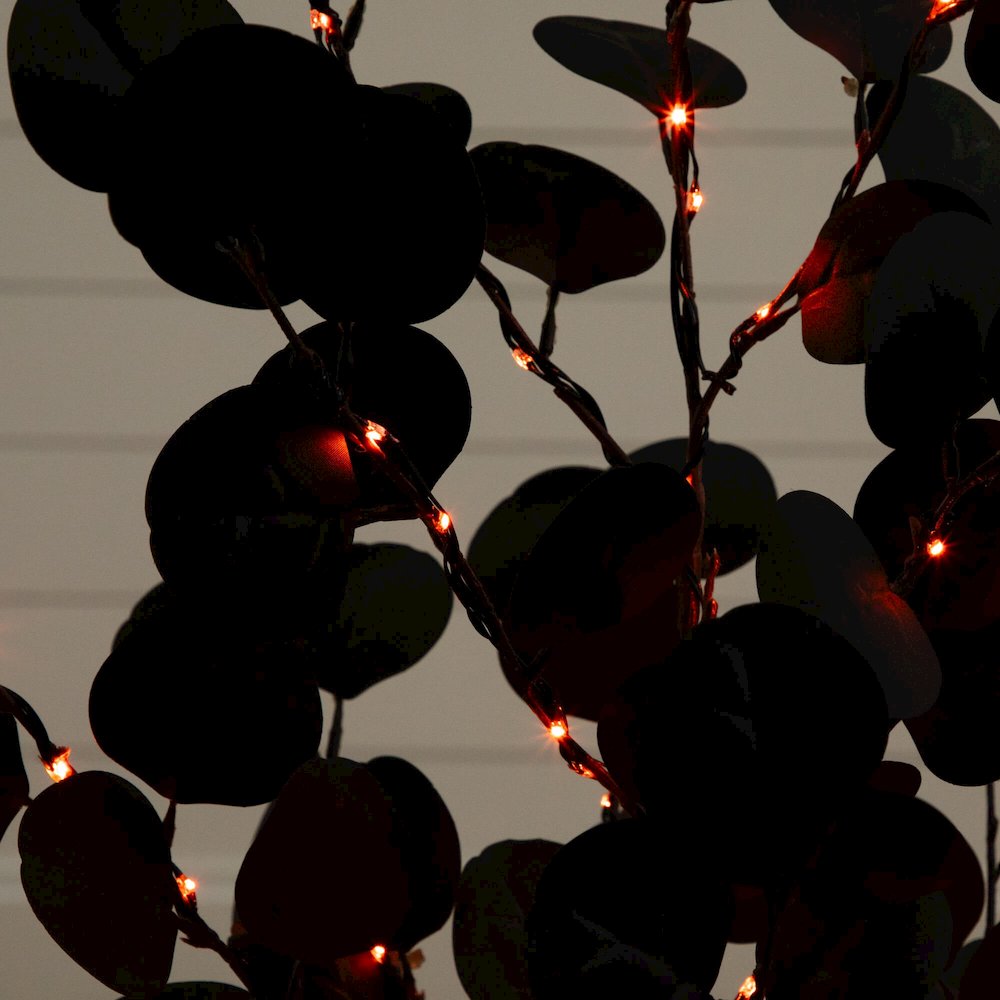 3ft. Pre-Lit Artificial Halloween Black Eucalyptus Tree with 80 LED Lights. Picture 4