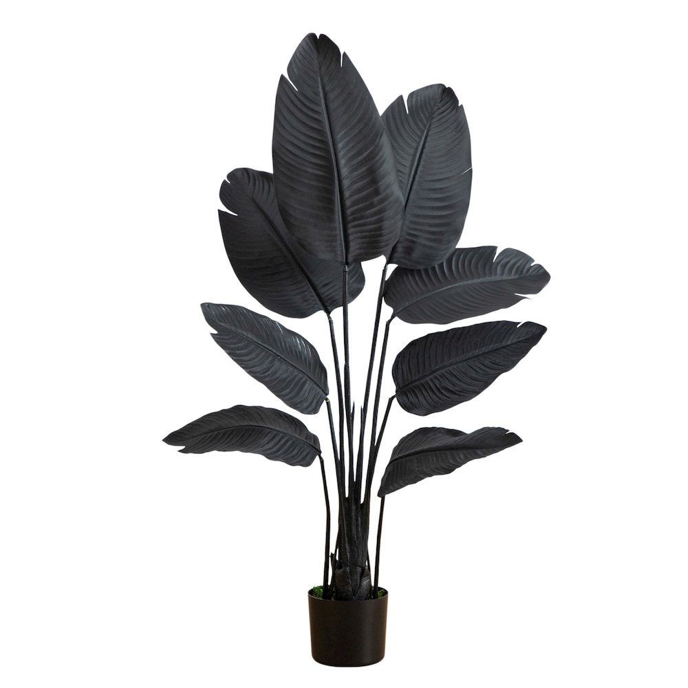 4ft. Artificial Halloween Black Travelers Palm Tree. Picture 1